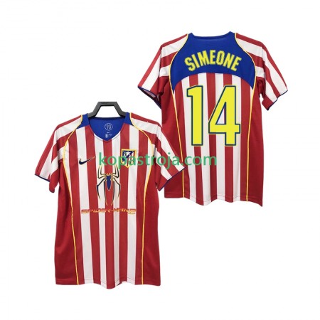 Billiga Fotbollströjor Atlético Madrid SIMEONE 14 2004 Retro Hemma tröja 2005 Kortärmad